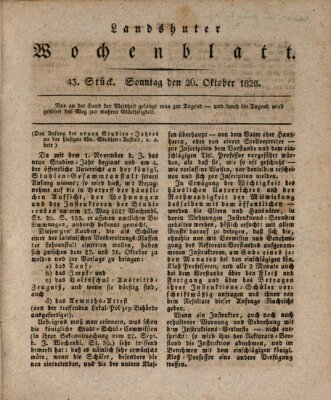 Landshuter Wochenblatt Sonntag 26. Oktober 1828