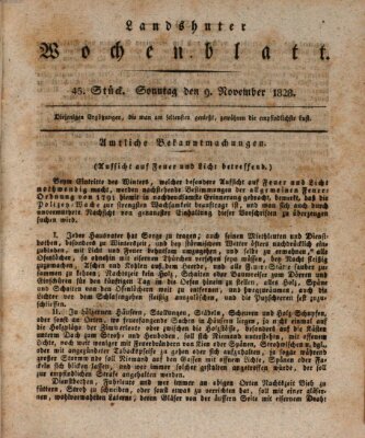 Landshuter Wochenblatt Sonntag 9. November 1828