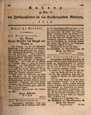 Königlich-baierisches Intelligenzblatt für das Großherzogthum Würzburg (Würzburger Intelligenzblatt) Dienstag 15. November 1814