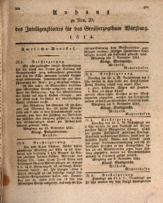 Königlich-baierisches Intelligenzblatt für das Großherzogthum Würzburg (Würzburger Intelligenzblatt) Donnerstag 17. November 1814