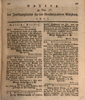 Königlich-baierisches Intelligenzblatt für das Großherzogthum Würzburg (Würzburger Intelligenzblatt) Donnerstag 13. Februar 1817