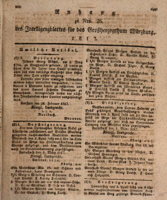 Königlich-baierisches Intelligenzblatt für das Großherzogthum Würzburg (Würzburger Intelligenzblatt) Donnerstag 6. März 1817