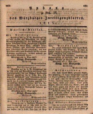 Königlich-baierisches Intelligenzblatt für das Großherzogthum Würzburg (Würzburger Intelligenzblatt) Donnerstag 22. Mai 1817