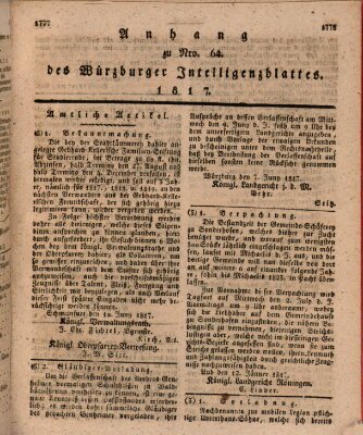 Königlich-baierisches Intelligenzblatt für das Großherzogthum Würzburg (Würzburger Intelligenzblatt) Dienstag 17. Juni 1817