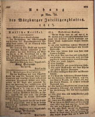 Königlich-baierisches Intelligenzblatt für das Großherzogthum Würzburg (Würzburger Intelligenzblatt) Dienstag 12. August 1817