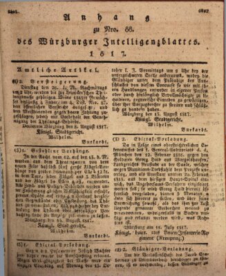 Königlich-baierisches Intelligenzblatt für das Großherzogthum Würzburg (Würzburger Intelligenzblatt) Dienstag 19. August 1817