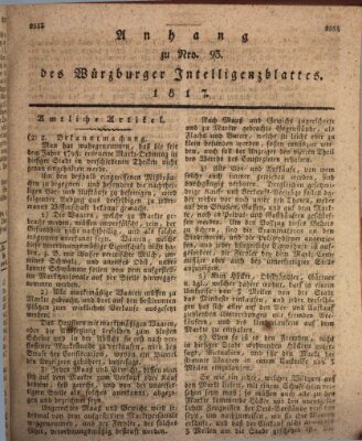 Königlich-baierisches Intelligenzblatt für das Großherzogthum Würzburg (Würzburger Intelligenzblatt) Samstag 30. August 1817