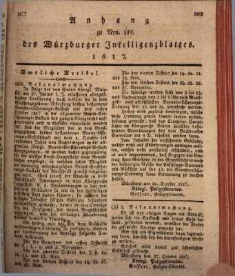 Königlich-baierisches Intelligenzblatt für das Großherzogthum Würzburg (Würzburger Intelligenzblatt) Dienstag 4. November 1817