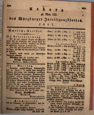 Königlich-baierisches Intelligenzblatt für das Großherzogthum Würzburg (Würzburger Intelligenzblatt) Donnerstag 6. November 1817