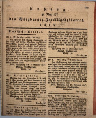 Königlich-baierisches Intelligenzblatt für das Großherzogthum Würzburg (Würzburger Intelligenzblatt) Samstag 22. November 1817