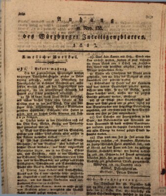 Königlich-baierisches Intelligenzblatt für das Großherzogthum Würzburg (Würzburger Intelligenzblatt) Samstag 20. Dezember 1817