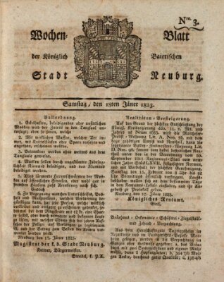 Wochenblatt der Königlich Baierischen Stadt Neuburg (Neuburger Wochenblatt) Samstag 18. Januar 1823