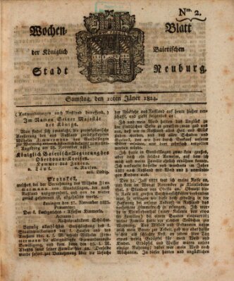 Wochenblatt der Königlich Baierischen Stadt Neuburg (Neuburger Wochenblatt) Samstag 10. Januar 1824