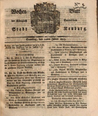 Wochenblatt der Königlich Baierischen Stadt Neuburg (Neuburger Wochenblatt) Samstag 29. Januar 1825