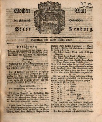 Wochenblatt der Königlich Baierischen Stadt Neuburg (Neuburger Wochenblatt) Samstag 19. März 1825