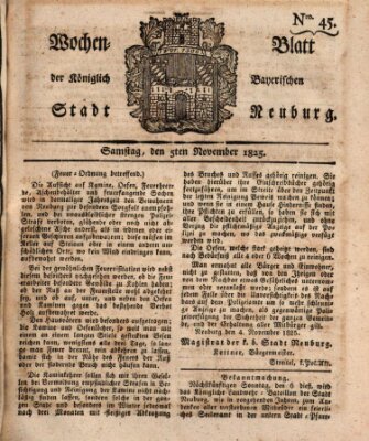 Wochenblatt der Königlich Baierischen Stadt Neuburg (Neuburger Wochenblatt) Samstag 5. November 1825