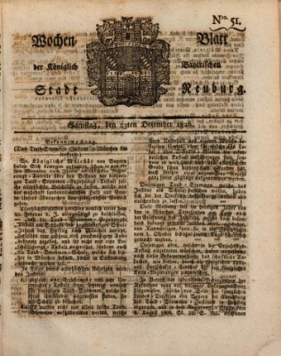 Wochenblatt der Königlich Baierischen Stadt Neuburg (Neuburger Wochenblatt) Samstag 23. Dezember 1826