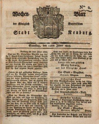 Wochenblatt der Königlich Baierischen Stadt Neuburg (Neuburger Wochenblatt) Samstag 12. Januar 1828