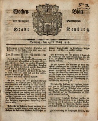 Wochenblatt der Königlich Baierischen Stadt Neuburg (Neuburger Wochenblatt) Donnerstag 15. März 1838