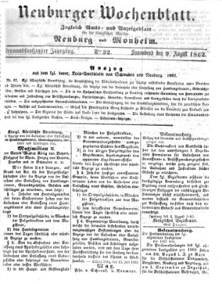 Neuburger Wochenblatt Samstag 9. August 1862