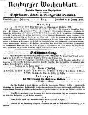 Neuburger Wochenblatt Samstag 9. Januar 1864