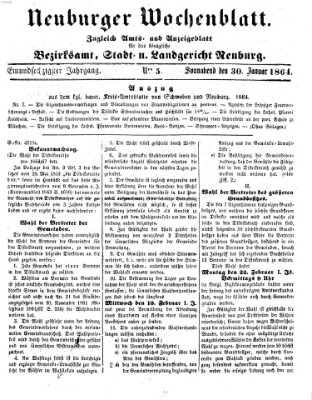 Neuburger Wochenblatt Samstag 30. Januar 1864