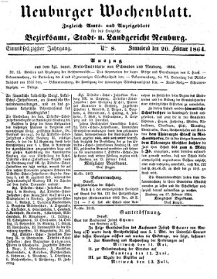 Neuburger Wochenblatt Samstag 20. Februar 1864