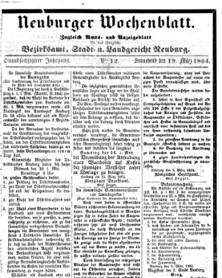 Neuburger Wochenblatt Samstag 19. März 1864