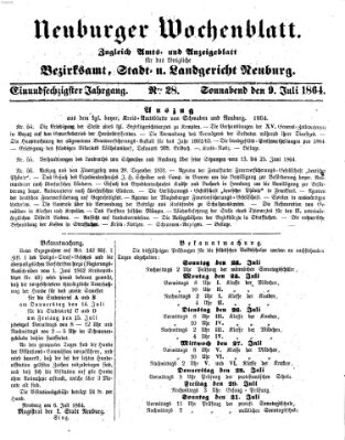 Neuburger Wochenblatt Samstag 9. Juli 1864