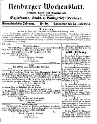 Neuburger Wochenblatt Samstag 23. Juli 1864