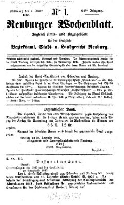 Neuburger Wochenblatt Mittwoch 4. Januar 1865