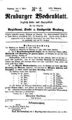 Neuburger Wochenblatt Samstag 7. Januar 1865