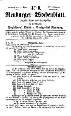 Neuburger Wochenblatt Samstag 21. Januar 1865