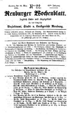 Neuburger Wochenblatt Samstag 18. März 1865