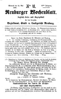 Neuburger Wochenblatt Mittwoch 24. Mai 1865