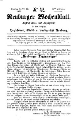 Neuburger Wochenblatt Samstag 27. Mai 1865