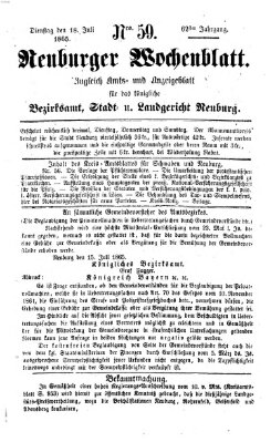 Neuburger Wochenblatt Dienstag 18. Juli 1865