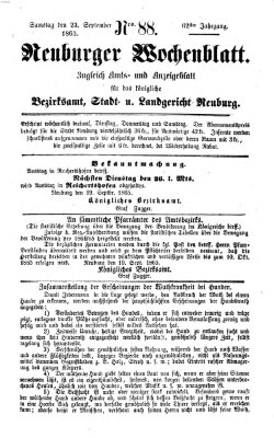 Neuburger Wochenblatt Samstag 23. September 1865