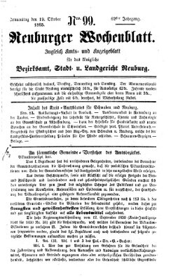 Neuburger Wochenblatt Donnerstag 19. Oktober 1865