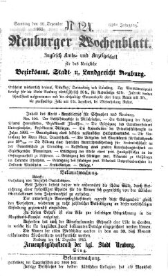 Neuburger Wochenblatt Samstag 16. Dezember 1865