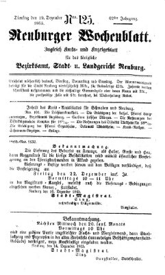 Neuburger Wochenblatt Dienstag 19. Dezember 1865