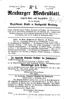 Neuburger Wochenblatt Dienstag 2. Januar 1866