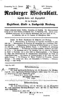 Neuburger Wochenblatt Donnerstag 11. Januar 1866