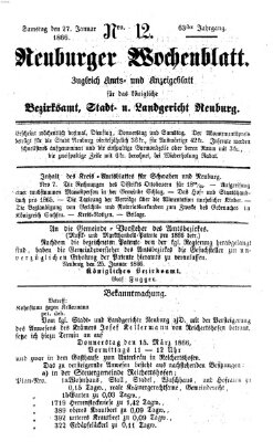 Neuburger Wochenblatt Samstag 27. Januar 1866