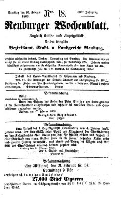 Neuburger Wochenblatt Samstag 10. Februar 1866