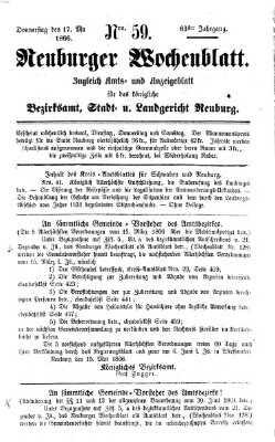 Neuburger Wochenblatt Donnerstag 17. Mai 1866