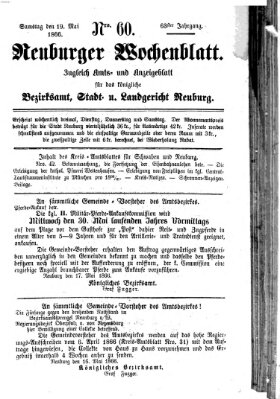 Neuburger Wochenblatt Samstag 19. Mai 1866