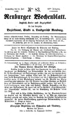 Neuburger Wochenblatt Donnerstag 12. Juli 1866