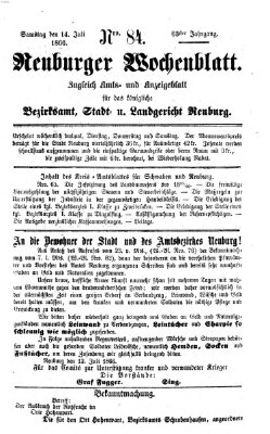 Neuburger Wochenblatt Samstag 14. Juli 1866