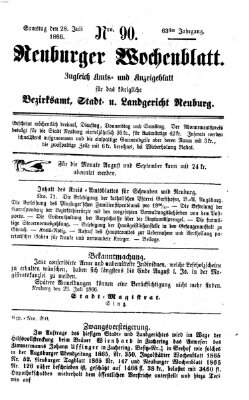 Neuburger Wochenblatt Samstag 28. Juli 1866